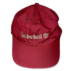 Vintage Timberland Weathergear Hat Burgundy Cotton Cap Adjustable USA Streetwear